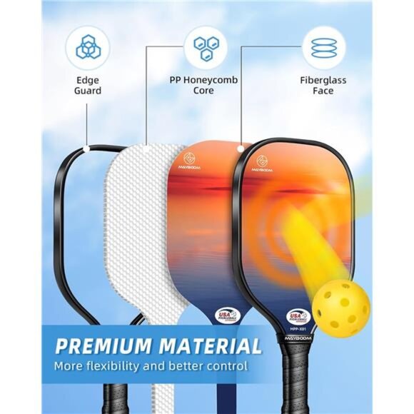 Pickleball Paddles Set of 2 or 4, USAPA Approved Pickleball Paddles Set - Picture 3 of 7